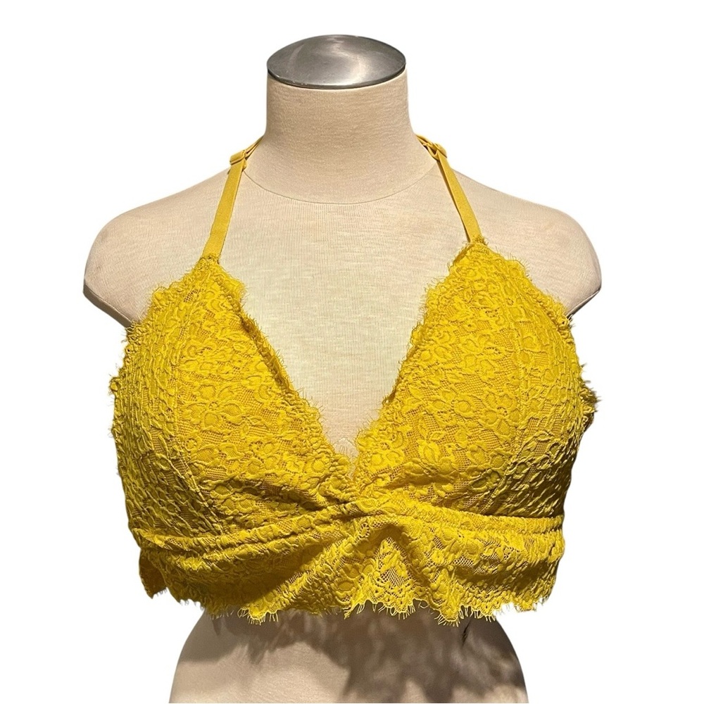 No Boundaries - Yellow Gold Mustard - Lace Bralette - Adjustable Razorback - NEW